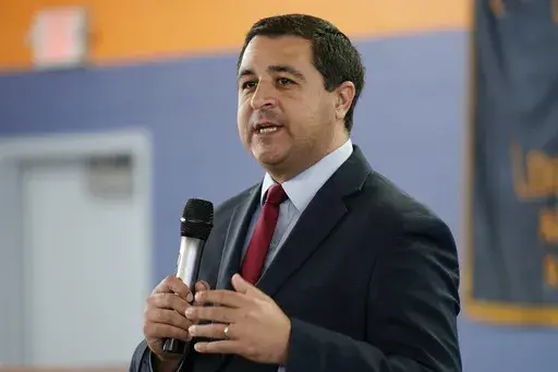 Wisconsin Attorney General Josh Kaul speaks at a campaign stop, Oct. 27, 2022, in Milwaukee. (AP Photo/Morry Gash, File)