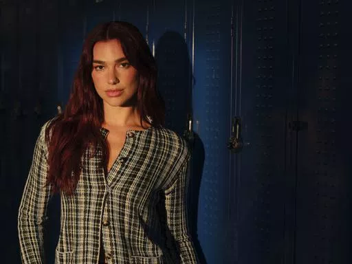 Dua Lipa poses for a portrait to promote her new album "Radical Optimism" on Friday, April 26, 2024, in New York. (Photo by Drew Gurian/Invision/AP)