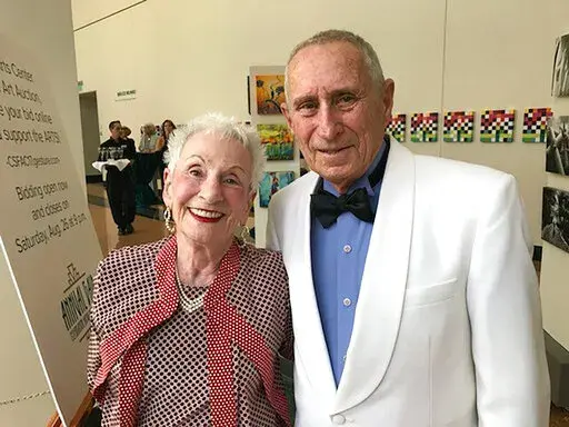 In this undated image provided by the Jewish National Fund-USA, Dr. Morton Mower and his wife, Toby, pose for a picture. Dr. Morton Mower, a former Maryland-based cardiologist who helped invent an automatic implantable defibrillator that has helped countless heart patients live longer and healthier, has died at age 89. Funeral services were held Wednesday, April 27, 2022, for Mower, who died two days earlier of cancer at Porter Adventist Hospital in Denver, The Baltimore Sun reported. The Maryla