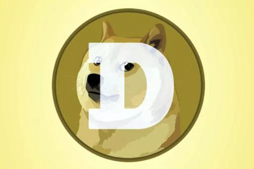 This mobile phone app screen shot shows the logo for Dogecoin, in New York, April 20, 2021. Kabosu, the Siba Inu that rose to meme fame after becoming the face of the cryptocurrency Dogecoin, has died. She was 18. (AP Photo/Richard Drew, File)