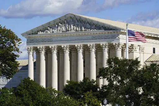 FILE - In this Oct. 18, 2021 photo, the Supreme Court is seen in Washington. In only a handful of cases has the Supreme Court moved as quickly as it is in the fight over the Texas law that bans most abortions. (AP Photo/J. Scott Applewhite, File)