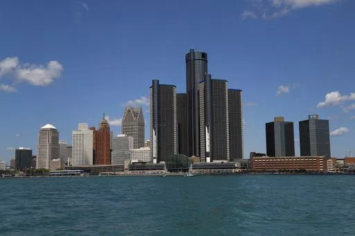 The Detroit skyline is seen, May 12, 2020, in Detroit. The city of Detroit — which has seen an exodus of tens of thousands of people — since the 1950s — has grown in population for the first in more than six decades, according to U.S. Census estimates. Data released Thursday, May 16, 2024, show Detroit's population rose by 1,852 people from 631,366 in 2022 to 633,218 last year. (AP Photo/Paul Sancya, File)