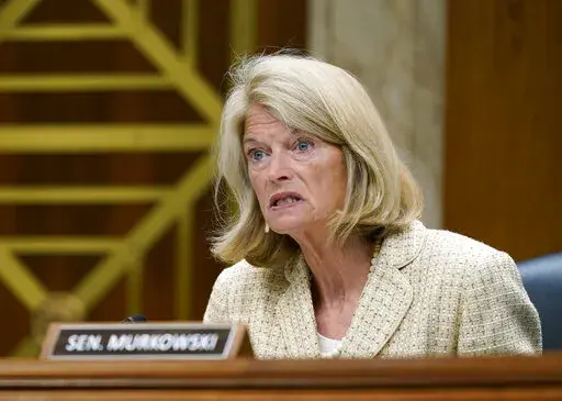 Sen. Lisa Murkowski, R-Alaska, questions Interior Secretary Haaland during a Senate Appropriations subcommittee hearing on the budget on July 13, 2022, on Capitol Hill in Washington. Murkowski won reelection on Wednesday, Nov. 23 defeating Donald Trump-endorsed GOP rival Kelly Tshibaka. (AP Photo/Mariam Zuhaib, File)