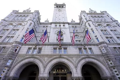 A view of The Trump International Hotel is seen, March 4, 2021, in Washington. Former President Donald Trump’s businesses and inaugural committee have reached a deal to pay Washington, D.C., $750,000 to resolve a lawsuit that alleged the committee overpaid for events at the Trump International Hotel and enriched the former president’s family in the process. That's according to the District of Columbia’s attorney general. (AP Photo/Julio Cortez, file)