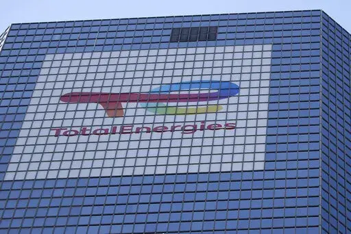 This photo shows TotalEnergies tower in La Defense business district outside Paris on Sept.7, 2021. French energy conglomerate TotalEnergies has asked the American and French governments to support targeted sanctions against Myanmar's oil and gas funds, the largest single source of income for the country's military leaders. (AP Photo/Rafael Yaghobzadeh, File)
