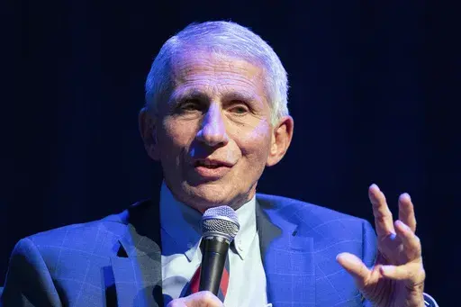Dr. Anthony Fauci speaks during the presentation of his book "On Call" at Lincoln Theatre Friday, June 21, 2024, in Washington. ( AP Photo/Jose Luis Magana, File)