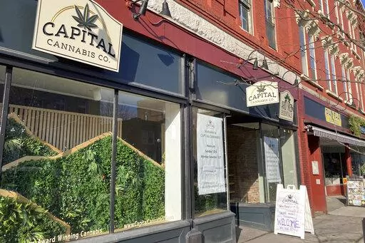 Capital Cannabis Company, a Montpelier, Vt., dispensary selling recreational marijuana for adult use, is shown on Friday, Dec. 30, 2022. The number of recreational marijuana dispensaries in Vermont has grown from three to about 25 in the first three months that state allowed such sales, and several more are expected to open soon. (AP Photo/Lisa Rathke)
