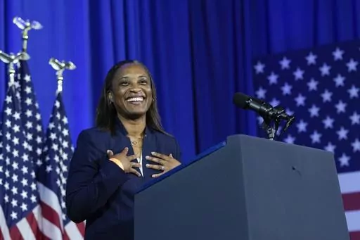 Laphonza Butler, President of EMILY's List, speaks during an event in Washington, Friday, June 23, 2023. California Gov. Gavin Newsom has named Butler to fill the U.S. Senate seat made vacant by Sen. Dianne Feinstein's death. (AP Photo/Susan Walsh, File)