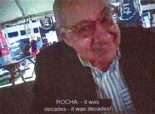 This image provided by the U.S. Justice Department and contained in the affidavit in support of a criminal complaint, shows Manuel Rocha during a meeting with a FBI undercover employee. Long before Rocha, a U.S. diplomat, was arrested in 2023 on charges of being a secret agent of Cuba for decades, there were plenty of red flags. An Associated Press investigation found the CIA received a tip about his alleged double life as far back as 2006, that Rocha may have been on a short list of suspected s