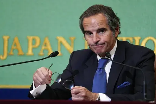 Director General of the International Atomic Energy Agency (IAEA) Rafael Mariano Grossi speaks during a news conference in Tokyo, May 20, 2022. Grossi said Thursday, June 9, 2022, that Iran is removing 27 surveillance cameras from nuclear sites in the country. Grossi made the comments at a suddenly called news conference in Vienna on Thursday. (AP Photo/Hiro Komae, File)