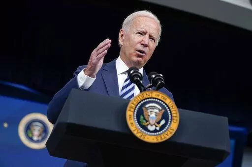 President Joe Biden speaks about the response to Hurricane Ida during an event in the South Court Auditorium on the White House campus, Thursday, Sept. 2, 2021, in Washington. (AP Photo/Evan Vucci)