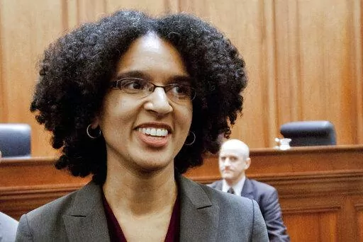 Deputy assistant U.S. attorney general Leondra Kruger, stands during her confirmation hearing to the California Supreme Court in San Francisco on Dec. 22, 2014. President Joe Biden has already narrowed the field for his first U.S. Supreme Court pick. One potential nominee is Kruger, 45, a justice on the California Supreme Court. A graduate of Harvard and Yale’s law school she served as a law clerk on the high court before arguing a dozen cases before the court as a lawyer for the federal gove