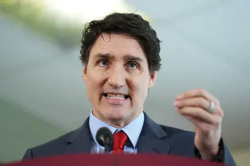 Prime Minister Justin Trudeau answers reporters questions during an event in Ottawa on Thursday, March 6, 2025. (Sean Kilpatrick/The Canadian Press via AP)