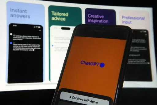 OpenAI's ChatGPT app is displayed on an iPhone in New York, May 18, 2023. With companies deploying artificial intelligence to every corner of society, state lawmakers are playing catch-up with the first major proposals to reign in AI's penchant for discrimination — but those bills face blistering headwinds from every direction. (AP Photo/Richard Drew, File)