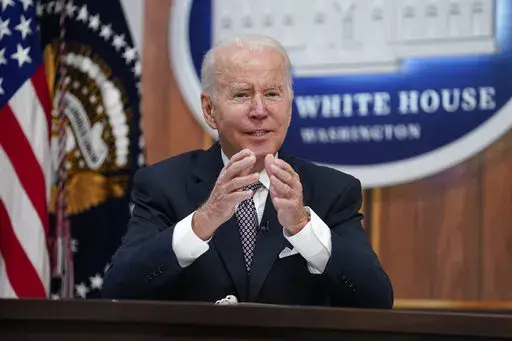 President Joe Biden speaks on the White House campus, June 17, 2022, in Washington. The Biden administration is stepping up efforts to combat illegal fishing by China, ordering federal agencies to better coordinate among themselves as well as with foreign partners in a bid to promote sustainable exploitation of the world's oceans. (AP Photo/Evan Vucci, File)