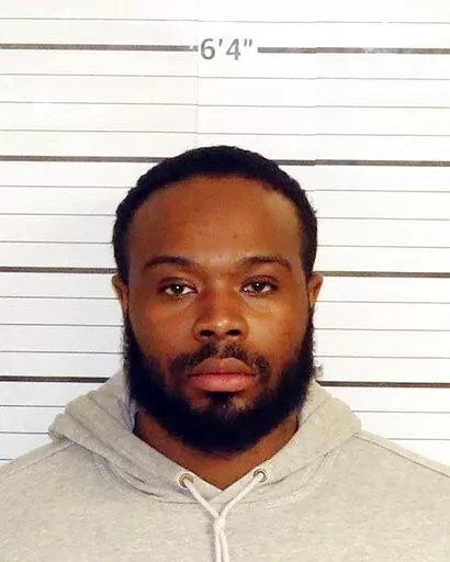 This Wednesday, Jan. 26, 2023, booking photo provided by the Shelby County Sheriff's Office shows former Memphis Police Officer Demetrius Haley in Memphis, Tenn. Years before Haley pulled Tyre Nichols from his car on Jan. 7, 2023, setting in motion a deadly confrontation, Haley was accused of taking part in the savage beating of an inmate at the Shelby County prison. The 2015 assault was so disturbing that 34 other inmates, the entire cell block, signed a letter to the corrections director. (She