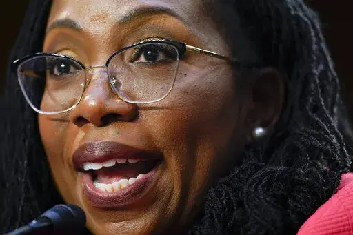 Supreme Court nominee Ketanji Brown Jackson testifies during her Senate Judiciary Committee confirmation hearing on Capitol Hill in Washington, Tuesday, March 22, 2022. (AP Photo/Andrew Harnik)