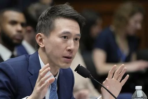 TikTok CEO Shou Zi Chew testifies during a hearing of the House Energy and Commerce Committee, on the platform's consumer privacy and data security practices and impact on children, Thursday, March 23, 2023, on Capitol Hill in Washington. (AP Photo/Jacquelyn Martin)