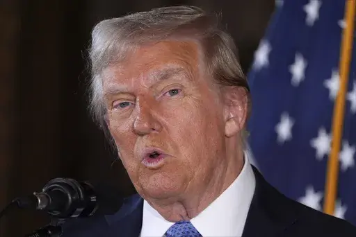 President-elect Donald Trump speaks during a news conference at Mar-a-Lago, Dec. 16, 2024, in Palm Beach, Fla. (AP Photo/Evan Vucci, File)