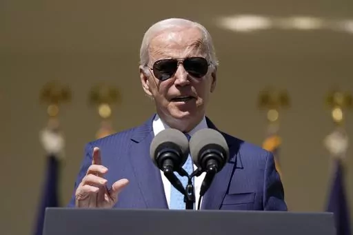President Joe Biden speaks in the Rose Garden of the White House in Washington, Tuesday, April 18, 2023, about efforts to increase access to child care and improve the work life of caregivers. (AP Photo/Patrick Semansky)