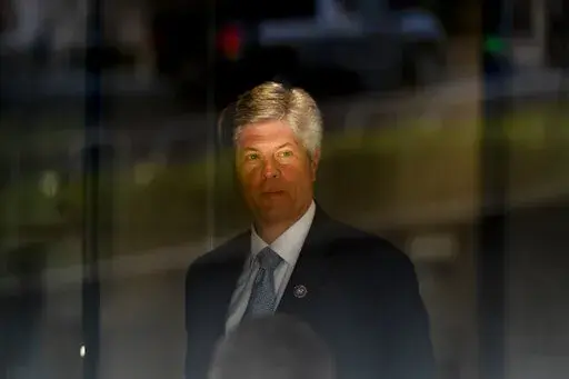 U.S. Rep. Jeff Fortenberry, R-Neb., arrives at the federal courthouse for his trial in Los Angeles, Wednesday, March 16, 2022. Fortenberry was convicted Thursday, March 24, 2022, of charges that he lied to federal authorities about an illegal $30,000 contribution to his campaign from a foreign billionaire at a 2016 Los Angeles fundraiser.(AP Photo/Jae C. Hong, File)