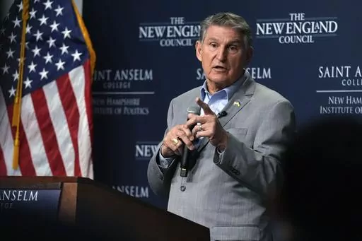 Sen. Joe Manchin, D-W.Va., speaks during the Politics and Eggs event, Jan. 12, 2024, in Manchester, N.H. Manchin announced Friday, Feb. 16, that he is not running for president, according to his spokesman Jon Kott. Manchin is not running for reelection in 2024. His Senate seat in a heavily Republican state is expected to be a prime pickup opportunity for the GOP. (AP Photo/Charles Krupa, File)