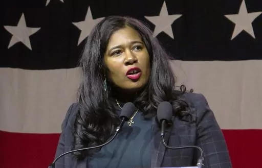 Kristina Karamo speaks to Michigan Republican Party delegates Feb. 18, 2023, in Lansing, Mich. The Michigan GOP, long a bastion of traditional conservatism, is in a cash crunch and power struggle within its ranks. Some are openly alienating lifetime Republicans and undermining the party's work in key swing states. Allies of Pete Hoekstra, Trump's chosen state chairman, are in court trying to force out Karamo, who was elected last year. (AP Photo/Joey Cappelletti, File)