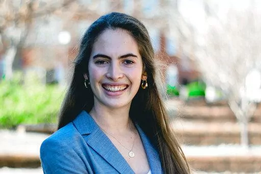This photo provided by The Rhodes Trust shows Louise Franke in Clemson, S.C., on March 15, 2021. Franke has been selected as a Rhodes scholar for 2022. (Emily Bowling/Courtesy of The Rhodes Trust via AP)