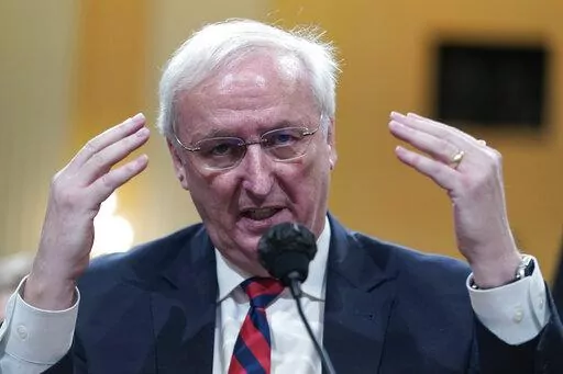 Jeffrey Rosen, former acting Attorney General, testifies as the House select committee investigating the Jan. 6 attack on the U.S. Capitol continues to reveal its findings of a year-long investigation, at the Capitol in Washington, Thursday, June 23, 2022. (AP Photo/Jacquelyn Martin)