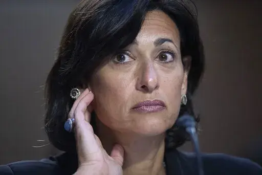 Dr. Rochelle Walensky, director of the Centers for Disease Control and Prevention, testifies during the Senate Health, Education, Labor and Pensions hearing to examine stopping the spread of monkeypox, focusing on the federal response, in Washington, Wednesday, Sept. 14, 2022. A Mississippi man who threatened to kill Walensky has pleaded guilty to making threats in interstate commerce, federal prosecutors announced Monday, Dec. 19. (AP Photo/Cliff Owen, File)