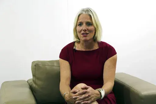 Catherine McKenna, who led a group of many high-level experts on net-zero emissions, speaks during an interview with The Associated Press at the COP27 U.N. Climate Summit, Tuesday, Nov. 8, 2022, in Sharm el-Sheikh, Egypt. Oil companies pledging to get their emissions down to net zero better make sure they’ve got a credible plan and aren’t just making false promises, U.N. experts said in the report. (AP Photo/Thomas Hartwell)