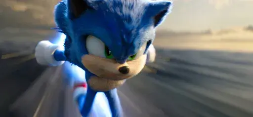 This image released by Paramount Pictures shows Sonic, voiced by Ben Schwartz, in "Sonic the Hedgehog 2." (Paramount Pictures via AP)