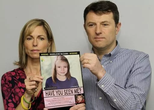 Kate and Gerry McCann pose for the media with a missing poster depicting an age progression computer generated image of their still missing daughter Madeleine during a news conference in London, May 2, 2012. Portuguese police say they'll resume searching for Madeleine McCann, the British toddler who disappeared in the country’s Algarve region in 2007, in the next few days.Portugal's Judicial Police released a statement confirming local media reports that they would conduct the search at the re