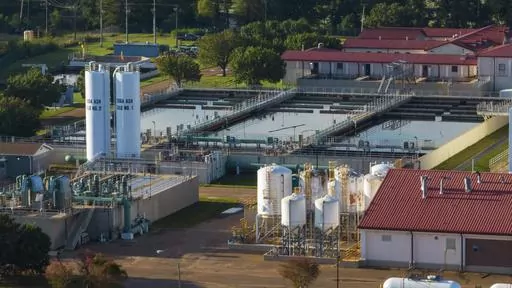 This aerial view shows the city of Jackson's O.B. Curtis Water Plant in Ridgeland, Miss., Sept. 1, 2022. A judge Tuesday, May 2, 2023, approved a budget request to pay for new billing software and other services for the troubled water system in Mississippi's capital city. (AP Photo/Steve Helber, File)
