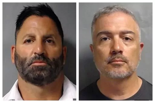 This combination of photos provided by the U.S. Attorney's Office in the Southern District of New York on Oct. 26, 2023, shows John Costanzo Jr., left, and Manny Recio. A federal jury convicted the two former U.S. Drug Enforcement Administration supervisors, Costanzo Jr. and Recio, Wednesday, Nov. 8, 2023, of leaking confidential information to defense attorneys as part of a bribery conspiracy that prosecutors said imperiled high-profile cases and the lives of overseas drug informants. (U.S. Att
