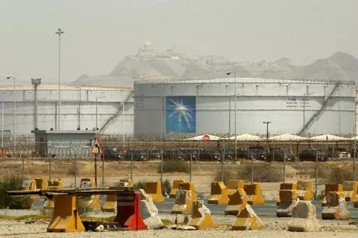 Storage tanks are seen at the North Jeddah bulk plant, an Aramco oil facility, in Jeddah, Saudi Arabia, on March 21, 2021. Saudi Arabia said Friday, May 31, 2024, it will sell a second sliver of stock in its state oil giant Aramco worth billions of dollars, its first tranche since its initial public offering back in 2019. (AP Photo/Amr Nabil, File)