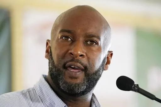 Shuwaski Young addresses the crowd at the pavilion in Founders Square at the Neshoba County Fair in Philadelphia, Miss., July 27, 2022. Young, the Democratic nominee for Mississippi secretary of state, will withdraw his candidacy ahead of the November general election as he battles health issues. Weeks before Young's Sunday, Aug. 27, 2023 announcement, he had secured the Democratic nomination to take on Republican incumbent Michael Watson after running unopposed in the Aug. 8 primary election. (