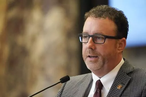 Mississippi state Sen. David Parker, R-Olive Branch, speaks during a debate at the state Capitol on Feb. 7, 2023, in Jackson, Miss. On Thursday, Jan. 11, 2024, Republican Lt. Gov. Delbert Hosemann named Parker as the new chairman of the Senate Accountability, Efficiency and Transparency Committee, which will give Parker influence over creating a new initiative process for Mississippi. (AP Photo/Rogelio V. Solis, File)