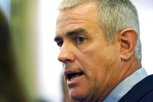 Mississippi House Speaker Philip Gunn, R-Clinton, responds to a reporter's question following adjournment on the first day of the 2023 Legislature at the state Capitol in Jackson, Miss., Jan. 3, 2023. Tax relief proposals favored by Mississippi Gov. Tate Reeves and Republican legislative leaders stalled Wednesday, Feb. 22, and appear to be dead for the entire election-year legislative session, despite a GOP supermajority in the House and Senate. (AP Photo/Rogelio V. Solis, File)