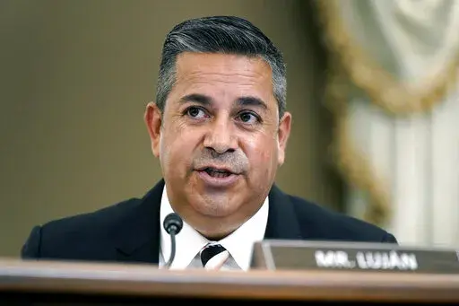 Sen. Sen. Ben Ray Lujan, D-N.M., speaks during a Senate Commerce, Science and Transportation Subcommittee on Consumer Protection, Product Safety and Data Security hearing on children's online safety and mental health, Sept. 30, 2021, on Capitol Hill in Washington. Democrats control the 50-50 Senate because of Vice President Kamala Harris' tie-breaking vote. With Luján's stroke, his party is outnumbered and can't approve bills or nominations without Republican support. Luján is 49 and Democrats