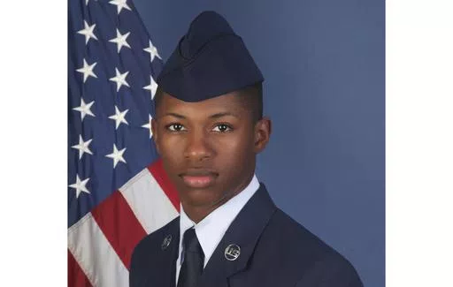 This photo provided by the U.S. Air Force, shows Senior Airman Roger Fortson in a Dec. 24, 2019, photo. A Florida deputy's fatal shooting of a U.S. service member has jarred the former top enlisted officer of the Air Force. In 2020, Chief Master Sgt. Kaleth O. Wright warned that his greatest fear was waking up to news that police had killed a Black airman. (U.S. Air Force via AP, File)
