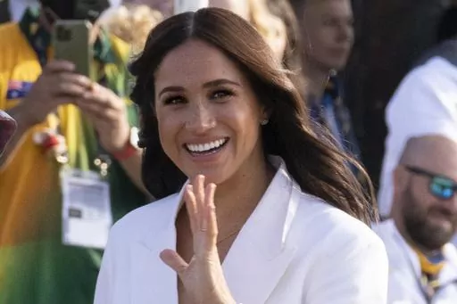 Meghan Markle, Duchess of Sussex, arrives at the Invictus Games venue in The Hague, Netherlands, Friday, April 15, 2022. Britain's press watchdog on Friday, June 30, 2023 found a column in the The Sun tabloid about hatred for Prince Harry’s wife, Meghan, was sexist. The December opinion piece by TV personality Jeremy Clarkson inspired a record number of complaints to the Independent Press Standards Organisation. (AP Photo/Peter Dejong, File)