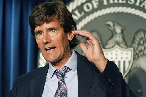  Mississippi State Health Officer Dr. Thomas Dobbs responds to a reporter's question during a news briefing regarding Mississippi's COVID-19 response on Aug. 19, 2021, in Jackson, Miss. Dobbs has never gotten involved in political fights over reproductive health, but his name has become shorthand for a legal case that could end abortion rights in the United States. (AP Photo/Rogelio V. Solis, File)