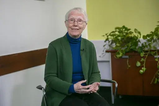 Cynthia Rosenzweig, 2022 World Food Prize recipient, meets with the media at the Columbia University Climate School in New York City, May 3, 2022. (AP Photo/Ted Shaffrey, File)
