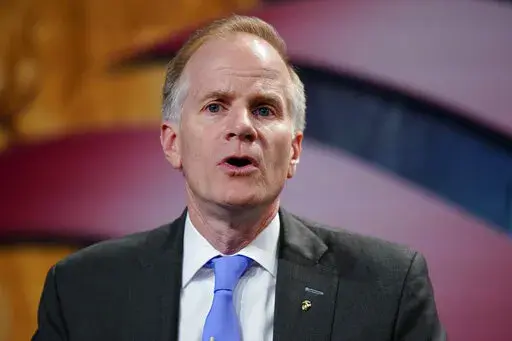 Bill McSwain takes part in a forum for Republican candidates for governor of Pennsylvania at the Pennsylvania Leadership Conference in Camp Hill, Pa., April 1, 2022. McSwain pledges to be a pro-energy governor by “turning on the spigot of natural gas.” (AP Photo/Matt Rourke, File)