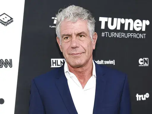 Anthony Bourdain attends the Turner Network 2016 Upfronts in New York on May 18, 2016. Biographers try as best they can to walk in the shoes of their subjects. Charles Leerhsen, author of “Down and Out in Paradise: The Life of Anthony Bourdain”, took it a step further: he slept in the same French hotel room where Bourdain killed himself, earning a unique perspective — and pushback. (Photo by Evan Agostini/Invision/AP, File)