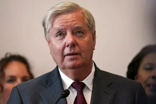 Sen. Lindsey Graham, R-S.C., speak during a news conference to discuss the introduction of the Protecting Pain-Capable Unborn Children from Late-Term Abortions Act on Capitol Hill, Tuesday, Sept. 13, 2022, in Washington. (AP Photo/Mariam Zuhaib)
