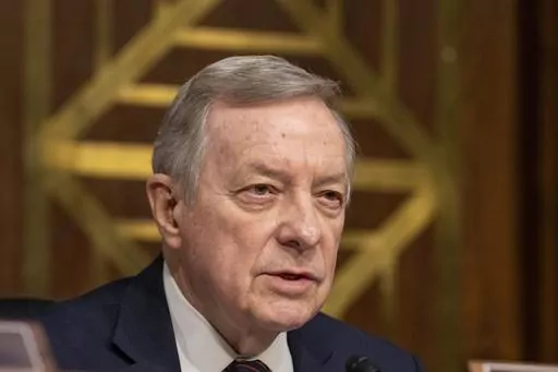 Sen. Dick Durbin, D-Ill., speaks during a hearing of the Senate Appropriations Committee on President Biden's supplemental funding request for Health and Human Services Secretary Xavier Becerra and Homeland Security Secretary Alejandro Mayorkas, on Capitol Hill, Wednesday, Nov. 8, 2023, in Washington. (AP Photo/Alex Brandon)