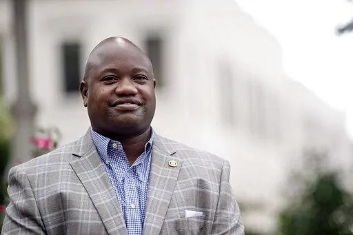 Jeremy Ellis poses for a photo, Thursday, Oct. 13, 2022, in Marietta , Ga. Ellis is concerned, Republican Tommy Tuberville should know or learn more about the long history and struggles of the Black Alabama residents he represents in the U.S. Senate. (AP Photo/Mike Stewart)