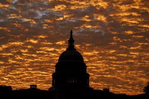 The Capitol is seen at sunrise, in Washington, Oct. 15, 2021. Republicans aiming to retake the Senate majority entered this election year with a favorable political climate. But after a series of recent failures to encourage centrist Republicans to run, the pressure is on the GOP to make sure that the party doesn't shift so far to the right that they risk losing otherwise winnable races. (AP Photo/J. Scott Applewhite, File)